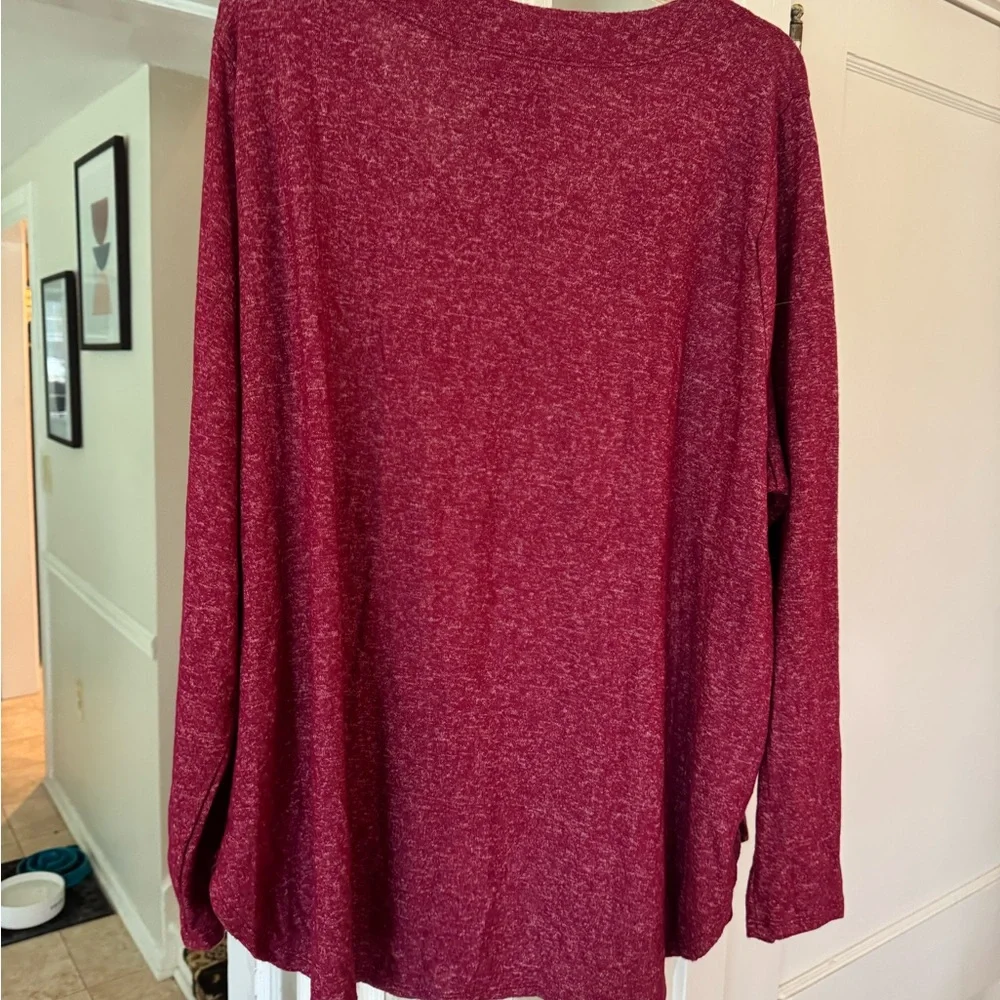 Ava & Viv Burgundy Long Sleeve Top - Picture 3 of 3